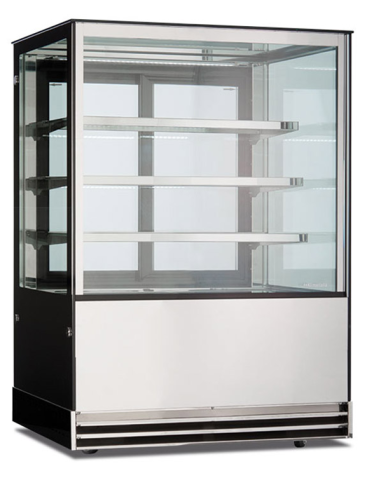 Refrigerated panoramic glass - For pastry - Ventilated - Temperature +2 °C / +10 °C - Cm 90 x 74 x 130 h