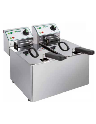 Electric fryer - Capacity 6 + 6 lt - cm 38.4 x 42.6/57.3 x 31.5 h