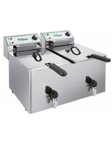 Electric fryer - Capacity lt 10 +10 - cm 56.5 x 42.6/57.6 x 35.9 h