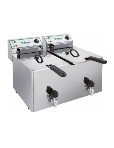 Electric fryer - Capacity lt 12 +12 - cm 56.4 x 51.9/62.6 x 35.9 h