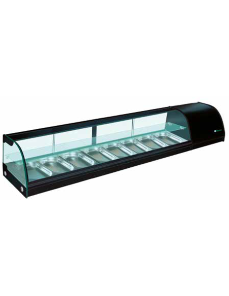 Vitrina de tapas completa con 8 cuencos - Temperatura +4 +8 °C - cm 200