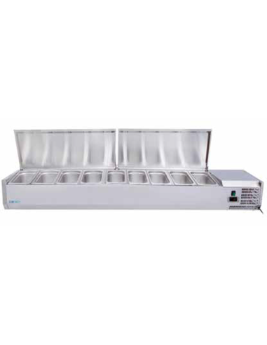 Ingredient display case with lid 8 x GN 1/3