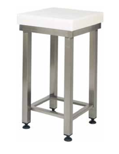 Polyethylene chopping block - Stainless stool - Dimensions various
 forcar CEPPI -cm 40 x 40 x 88 h