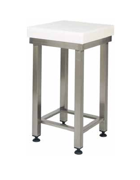 Polyethylene block with stainless steel stool - Various sizes Polyethylene block with stainless steel stool - Various sizes
