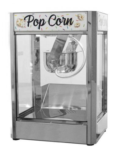 Oil Popcorn Machine - Capacity gr.300/3 min - cm 50 x 40 x 72 h