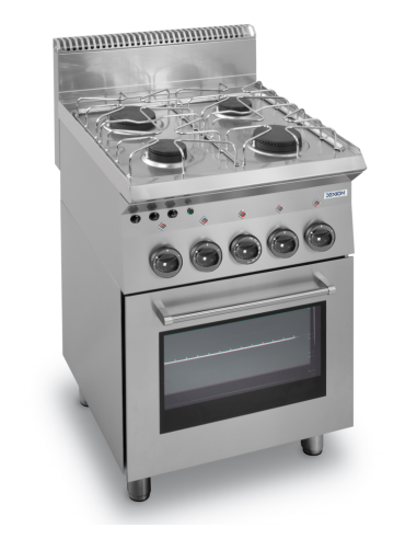 Cocina de gas - N. 4 fuegos - horno eléctrico ventilado con parrilla - cm 60 x 65 x 85 h
