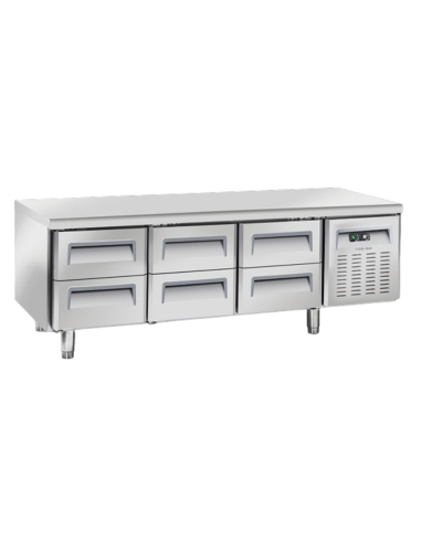 Refrigerated table - N.6 drawers - cm 180.3 x 70 x 65 h