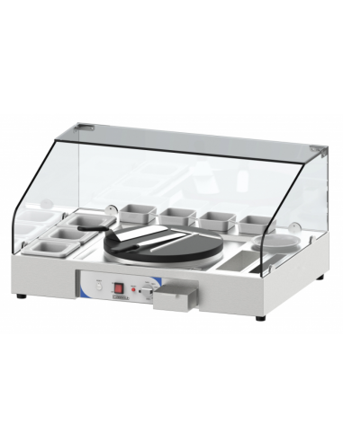 Crapes counter - Crepeera Ø 40 - N.7 containers - cm 90 x 65 x 46.5 h