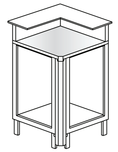 Square angle 90° - Stalling - cm 68.8 x 76.8 x 113.1 h
