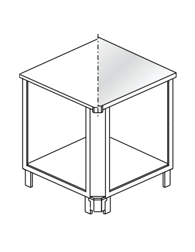 Square angle 90° - Stainless steel - cm 76 x 72.8 x 95.1 h