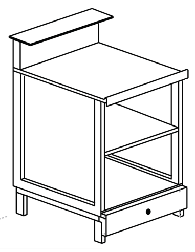 Banco bar - Linear - Neutro - N. 1 compartment - cm 50 x 68.8 x 113.1 h