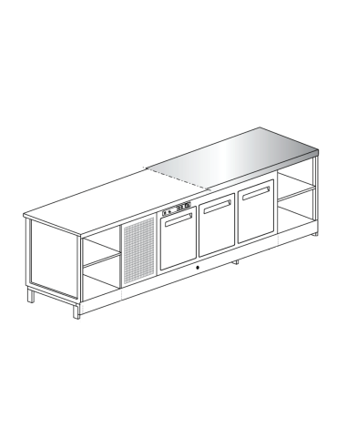 Banco bar - Refrigerated - N. 4 doors + 1 compartment - Floor M/G/A - cm 300 x 68.8 x 95.1 h