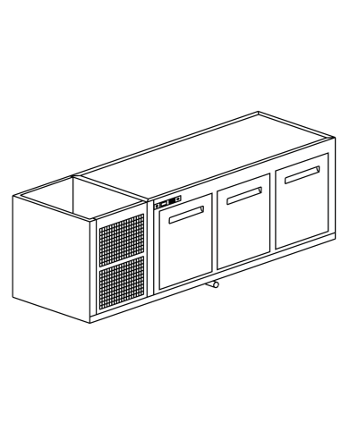 Recessed hood - Negative Refrigerate - N. 3 doors - cm 200 x 68.5 x 77 h
