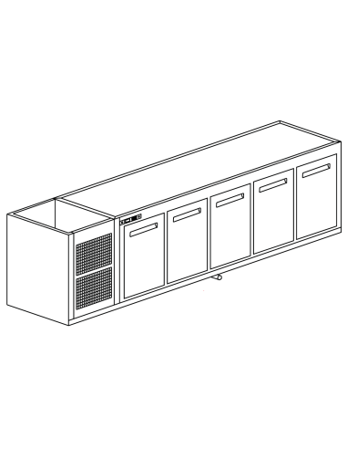 Cella da incasso - Refrigerata - N.5 porte - cm 300 x 53.5 x 85 h