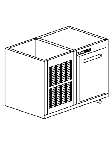 Capucha recesada - Refrigeración Negativa - N. 1 puerta - cm 100 x 53.5 x 85 h