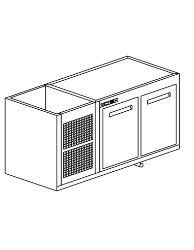 Recessed hood - Negative Refrigerate - N. 2 doors - cm 150 x 53.5 x 85 h