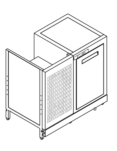 Retro base refrigerada - Temperatura negativo - 18°C - cm 100 x 53.7 x 100 h
