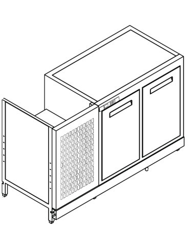 Retro base refrigerada - Temperatura negativo - 18°C - cm 150 x 53.7 x 100 h