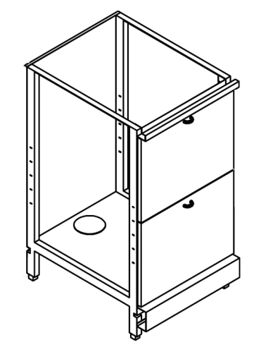 Retro base neutral - Two drawers - cm 50 x 54.6/64.1 x 100 h