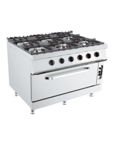 Gas cooker - Large gas oven - N.6 fires - cm 120 x 90 x 90 h