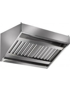 Aspiring snack wall hood - With motor - AISI 430 stainless steel - cm 280 x 90 x 45h