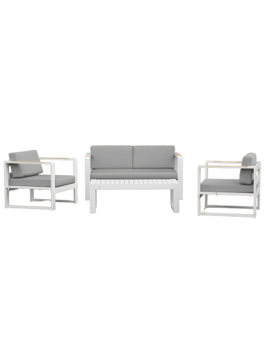 Set - Armchair - Sofa - Coffee table - Painted aluminium