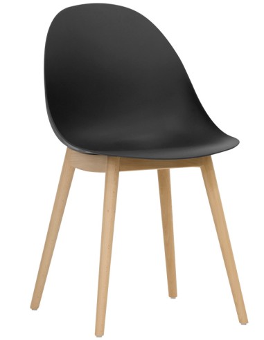 Chair - Beech wood - Polypropylene shell - cm 44 x 40 x 79 h