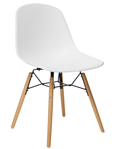 Chair - Painted beech and metal wood - Polypropylene shell - cm 44 x 42 x 43 h