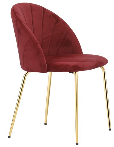Chair - Brass Metal - Padded Back - cm 44 x 43 x 78 h