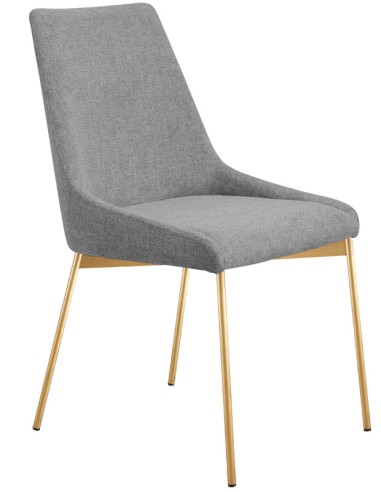 Chair - Metal satin brass - Seat and back padded - cm 45 x 45 x 86 h