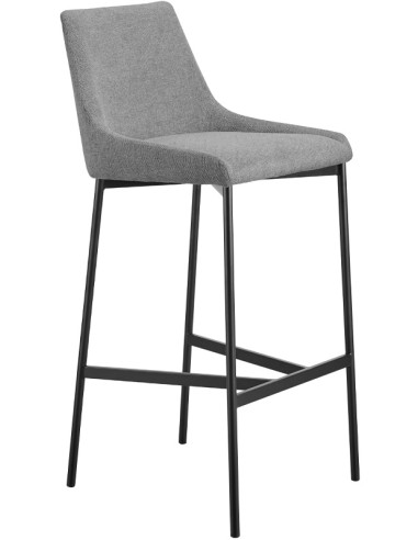 Stool - Painted metal - Seat and padded back - cm 40 x 40 x 102 h