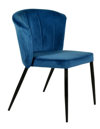 Chair - Painted metal - Velvet coating - cm 44 x 44 x 81 h