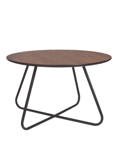 Table - Painted metal - MDF top - cm  70 Ø x 42.5 h