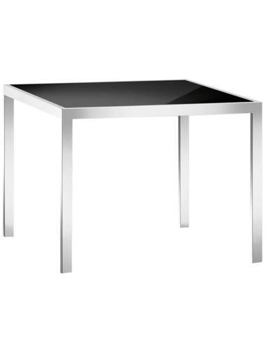 Table - Chrome metal - Tempered glass top - cm 60 x 60 x 45 h