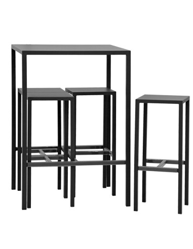 Table + 4 stools - Table cm 75 x 75 x 110 h - Stool  32 x 32 x 77 h