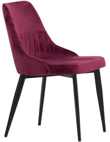 Silla - asiento tapizado y respaldo - cubierta de terciopelo - cm 43 x 46 x 81 h