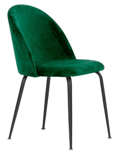 Chair - Painted metal - Padded - Velvet cover - cm 44 x 42 x 79 h