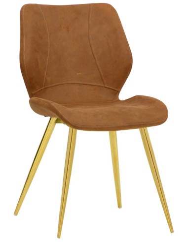 Chair - Brass metal - Padded fabric shell - cm 45 x 42 x 81 h