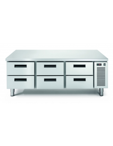 Refrigerated table - N.6 drawers - cm 160 x 68.5 x 62.4 h