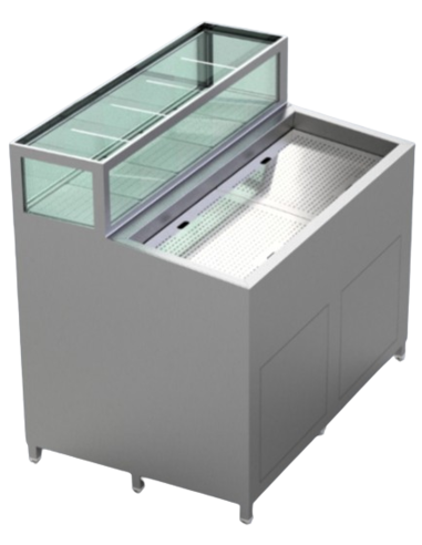 Aquarium for molluscs - Refrigerated display case - Molluschi 40 kg - cm 150 x 100 x 140 h