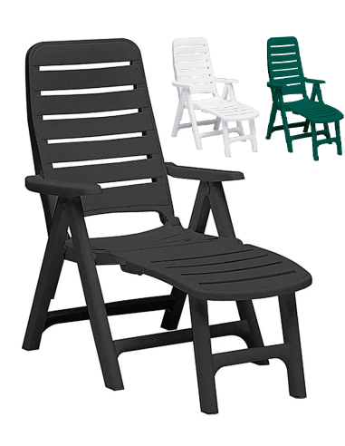 Polypropylene armchair - Adjustable - Poggiapiedi - Dimensions cm 103 x 62 x 110.5 h