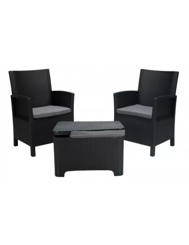Set - Two armchairs cm 60 x 60 x 91 h - Table cm 67.5 x 58 x 40 h