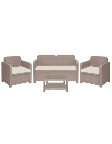 Set de Rattan - Asientos Sofa 2 - Dos sillones - Mesa cm 59 x 35 x 36 h