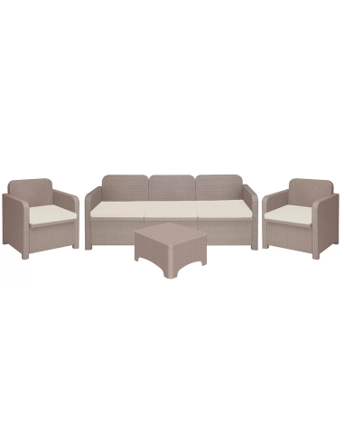 Rattan Set - Two armchairs - Sofa 3 seats - Table cm 67.5 x 57 x 40 h