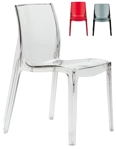 Transparent polycarbonate chair - Dimensions cm 52 x 52 x 81 h