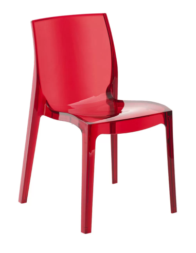 Transparent polycarbonate chair - Dimensions cm 52 x 52 x 81 h