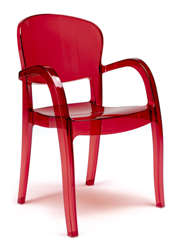 Transparent polycarbonate chair - Dimensions cm 55 x 54 x 89 h