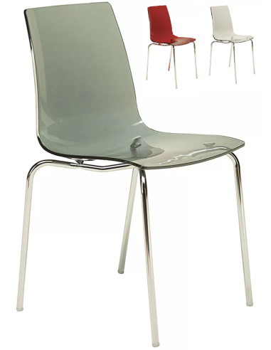 Transparent polycarbonate chair - Dimensions cm 48 x 53 x 82.5 h
