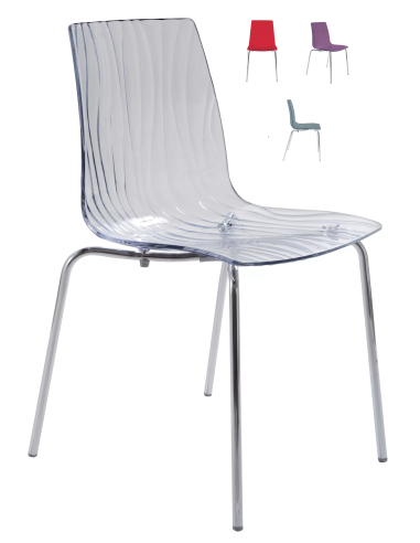 Transparent polycarbonate chair - Dimensions cm 48 x 53 x 82 h