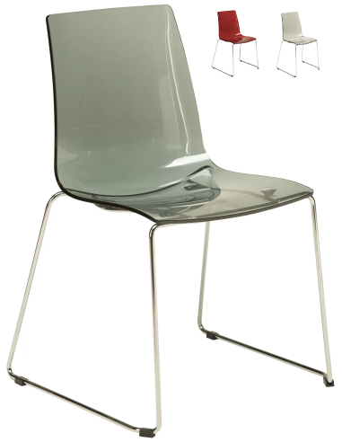 Transparent polycarbonate chair - Dimensions cm 55 x 54 x 83.5 h